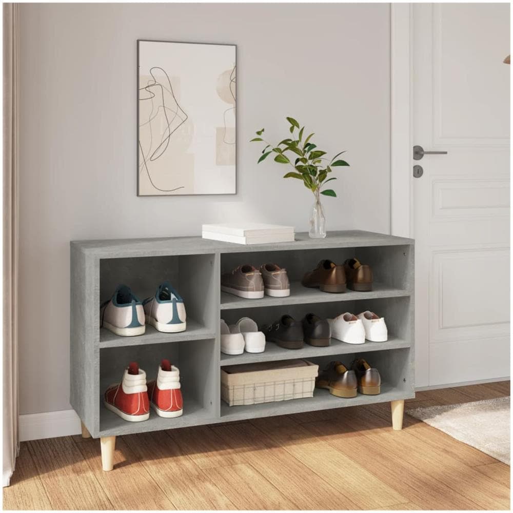 Scarpiera Grigio Cemento 102x36x60 Cm In Legno Multistrato - Foto 1
