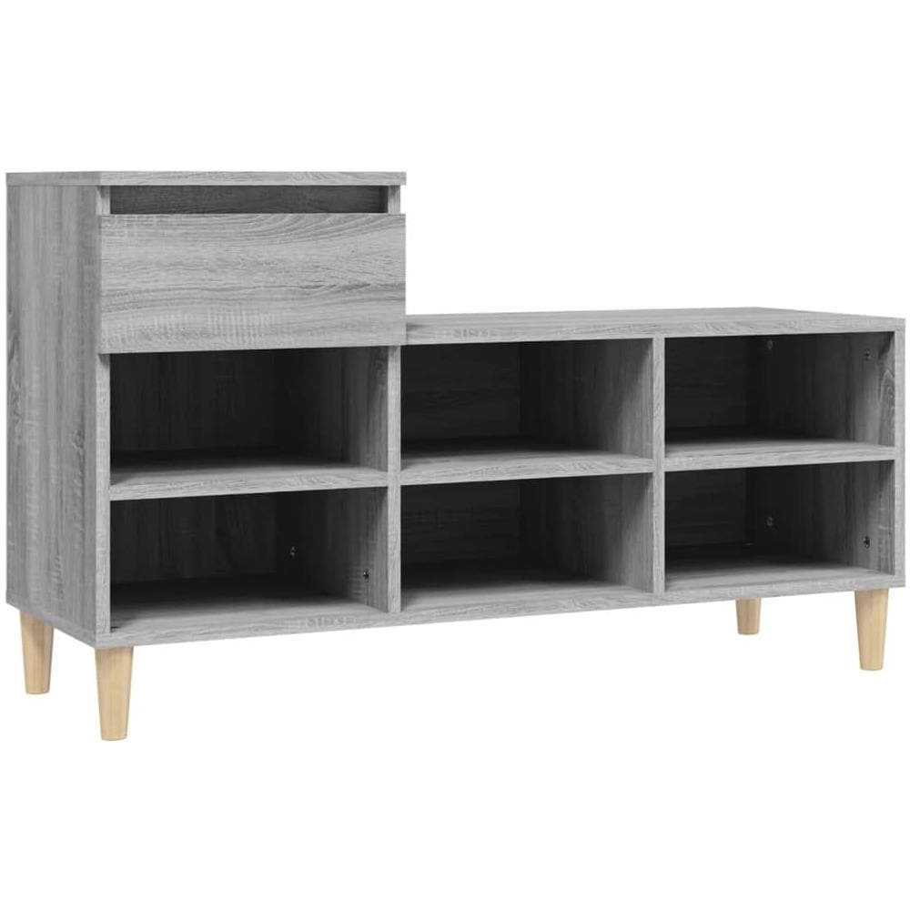Scarpiera Grigio Sonoma 102x36x60 Cm In Legno Multistrato - Foto 2
