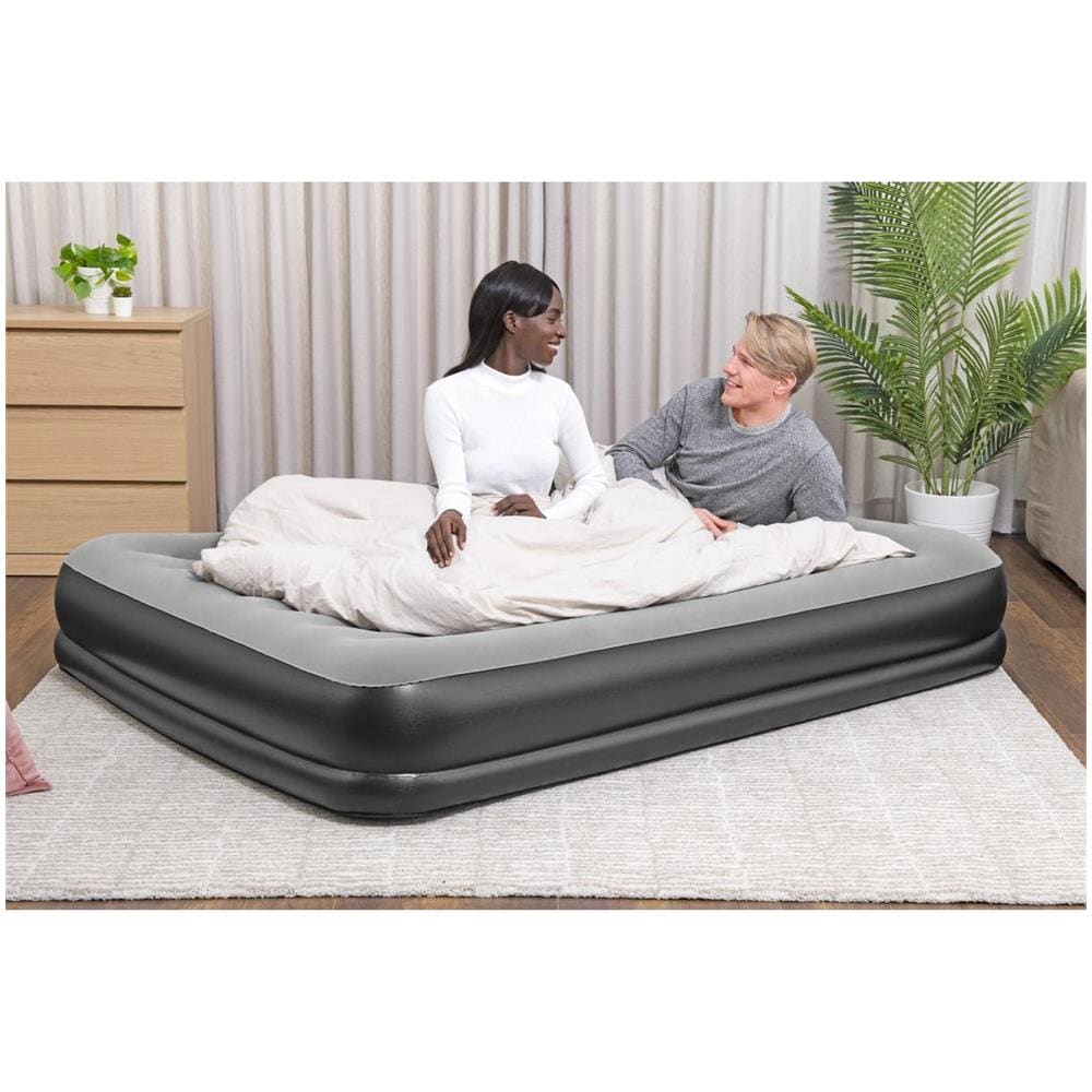 Materasso 2 Posti 150 X 200 Cm Gonfiabile Nero E Grigio Sp. 36 Cm - Takiti Di - Foto 2