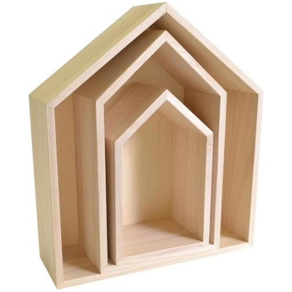 2 Blocchi Di 3 Scaffale In Legno - Foto 1