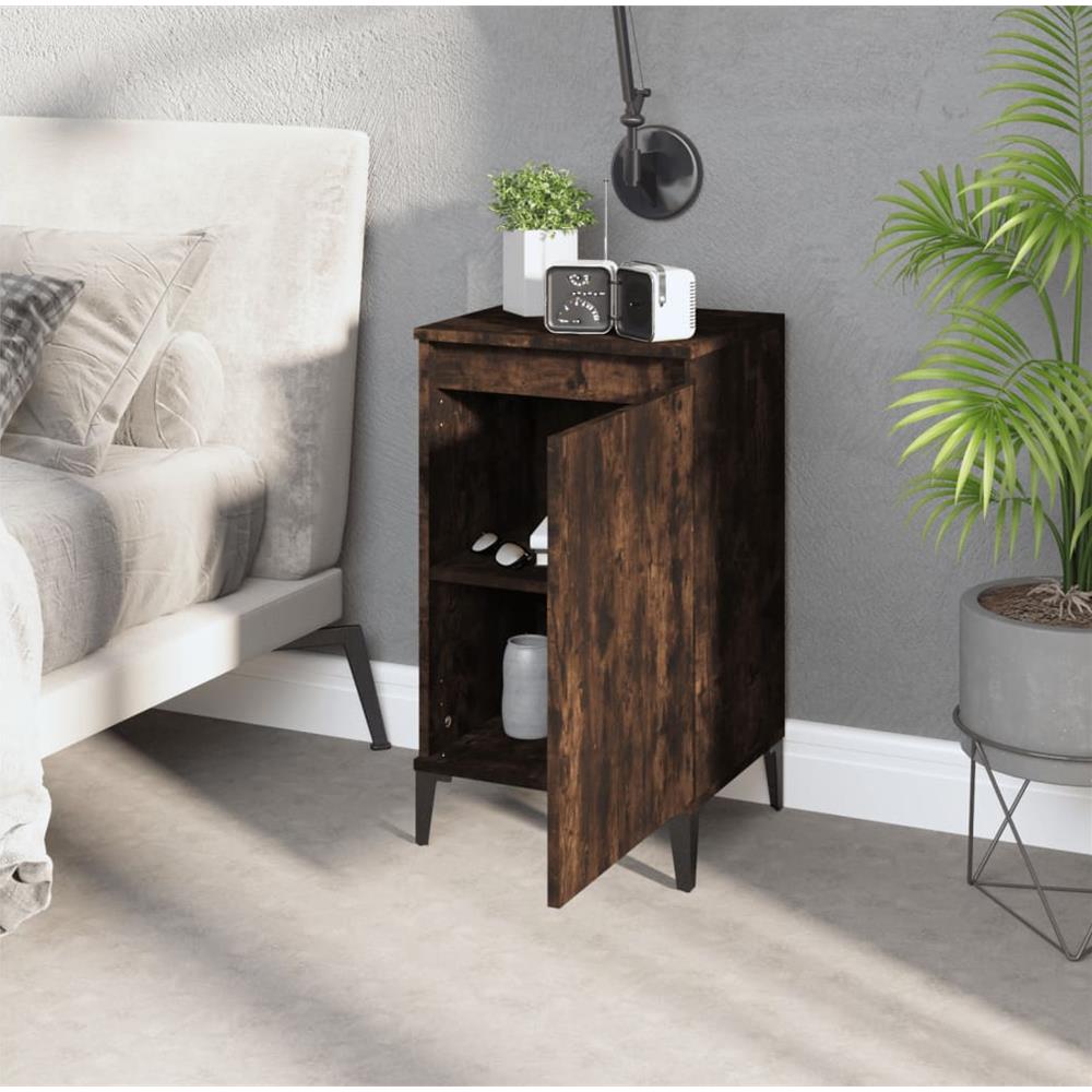 Comodino Rovere Fumo 40x35x70 Cm Legno Multistrato - Foto 3
