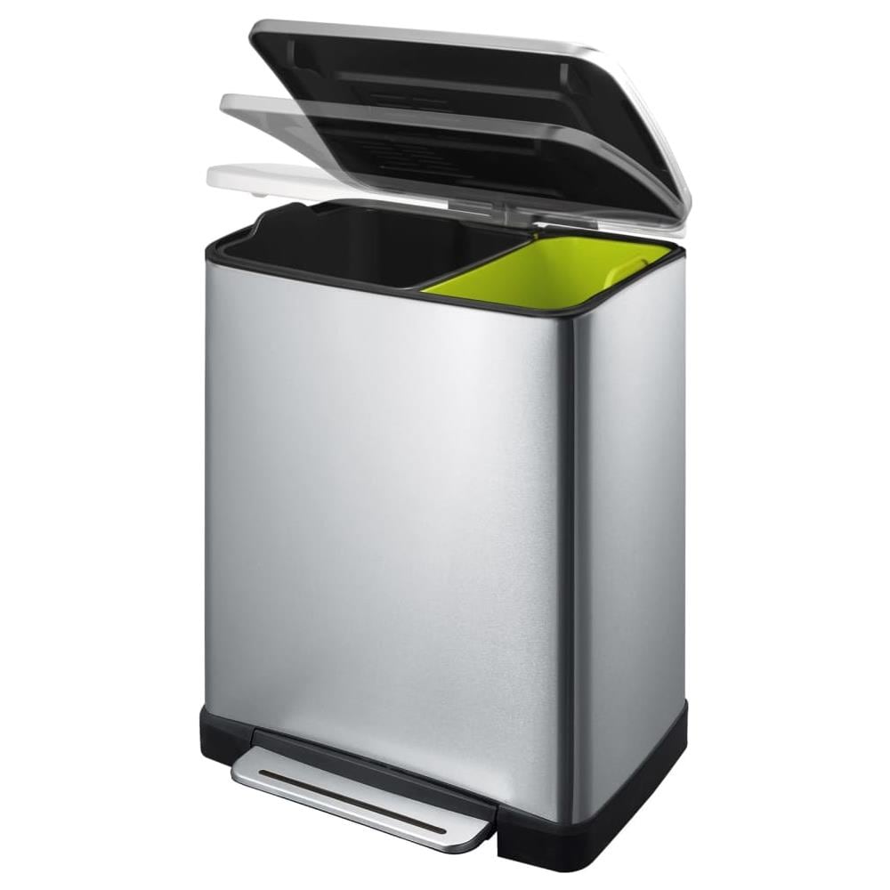 Pattumiera A Gradini E-cube 28 L+18 L Argento Opaco - Foto 3