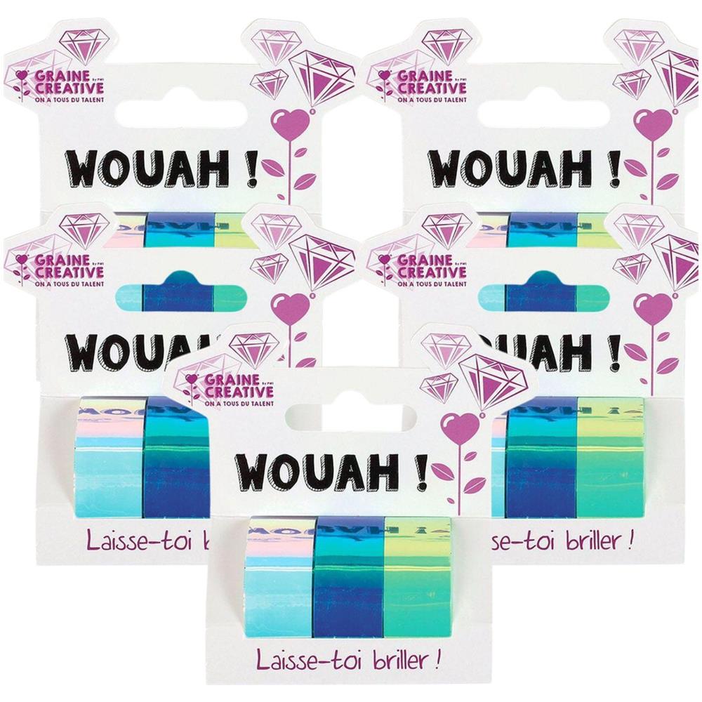 15 Nastri Per Mascheratura Iridescenti 5 M X 1,5 Cm - Bianco, Blu, Verde - Foto 1