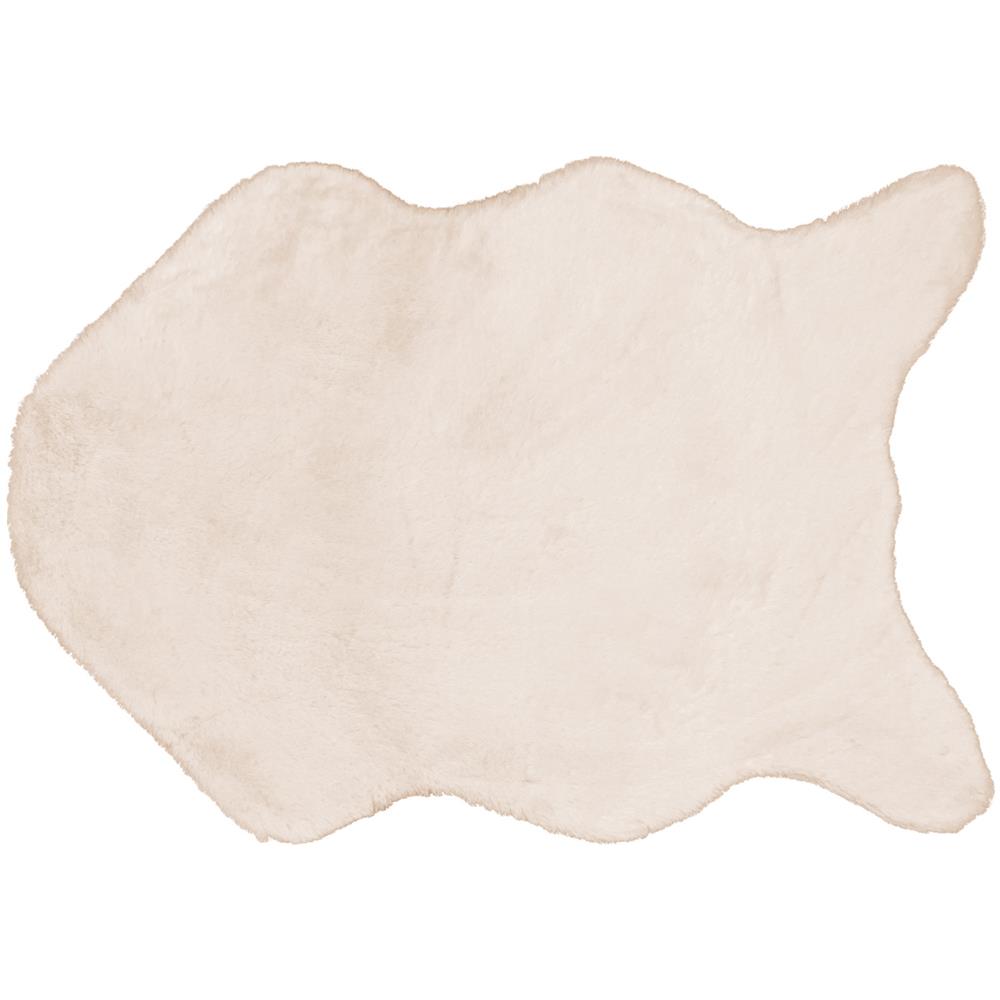 Tappeto Peloso In Pelliccia Ecologica Sagomato Modello Orsetto Varie Forme 130x150cm Avorio - Foto 1