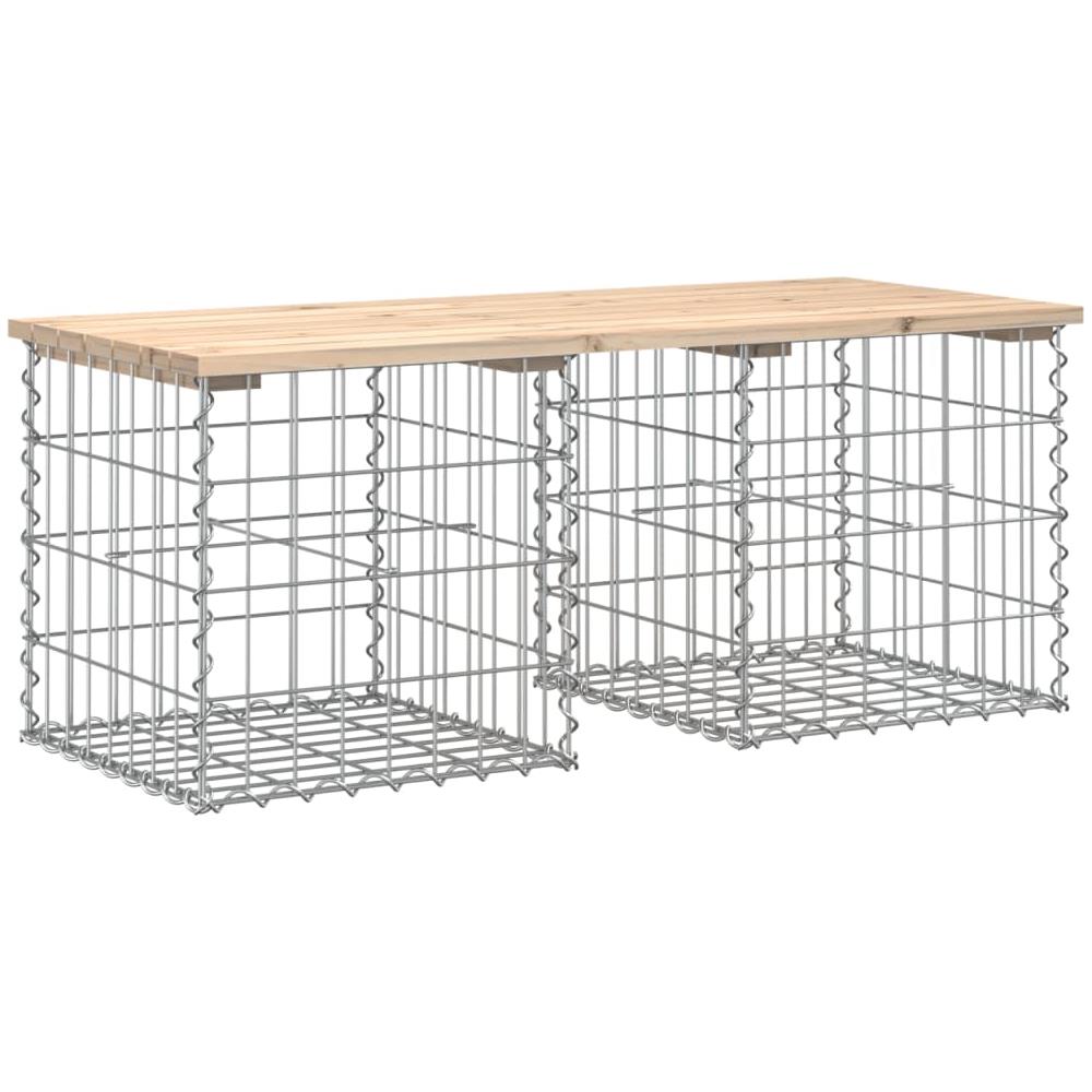 Panca Giardino Design Gabbione 103x44x42 cm Legno Massello Pino - Foto 2