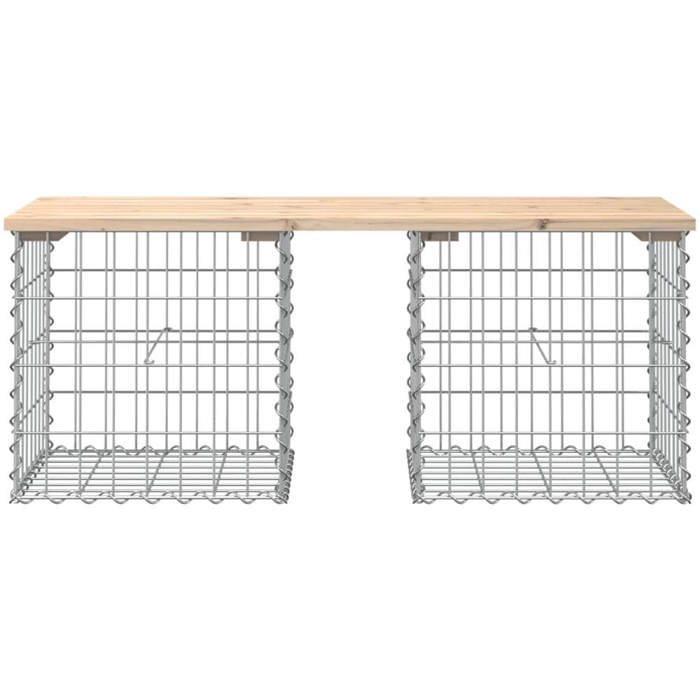 Panca Giardino Design Gabbione 103x44x42 cm Legno Massello Pino - Foto 3