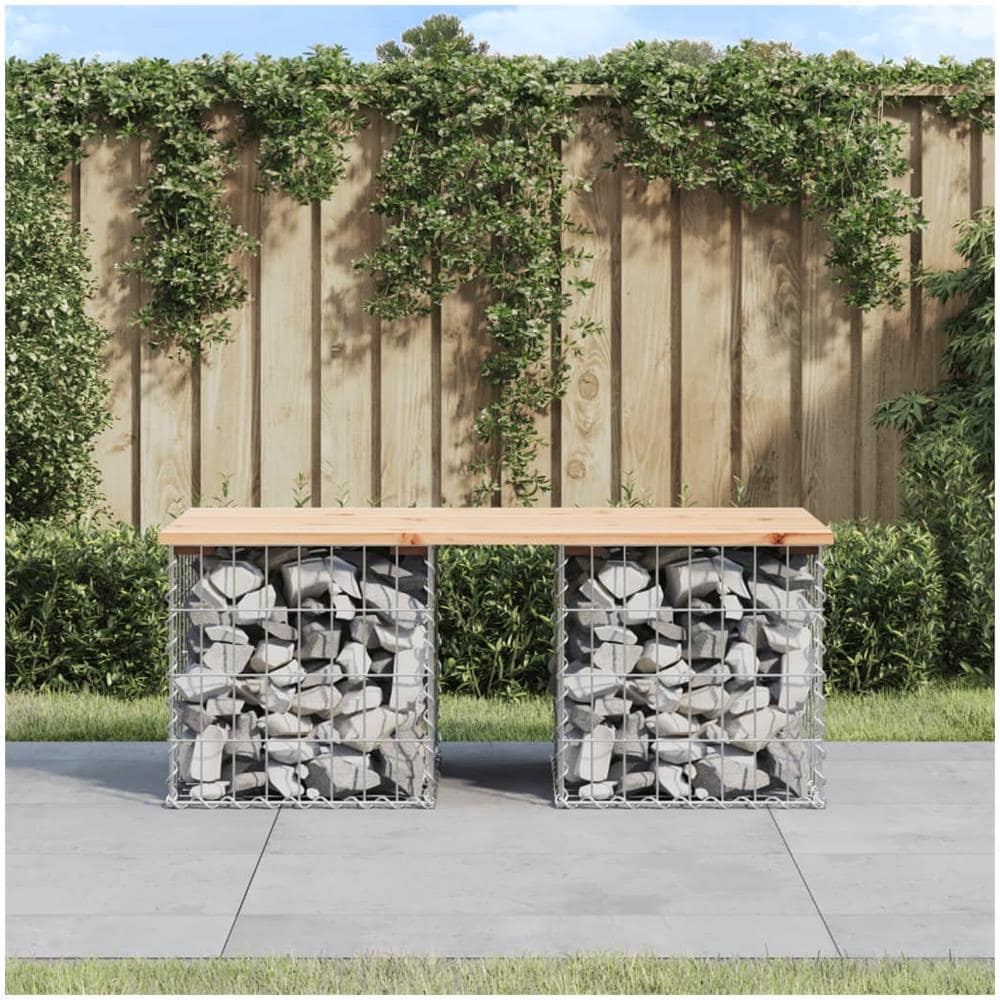 Panca Giardino Design Gabbione 103x44x42 cm Legno Massello Pino - Foto 1