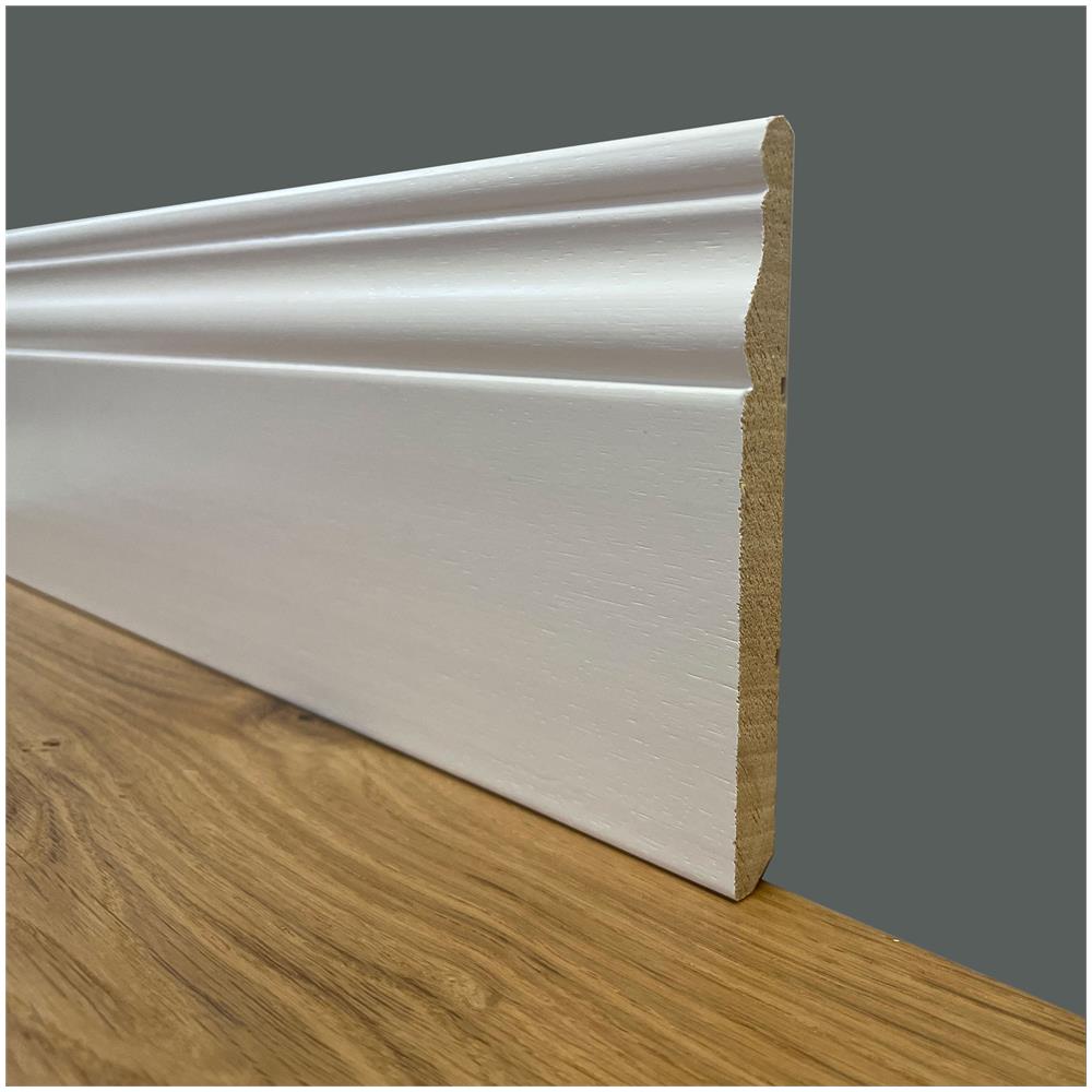 Battiscopa Slim Laccato Bianco In Legno Massello Ducale 120x10 (prezzo Al Ml) - Foto 1