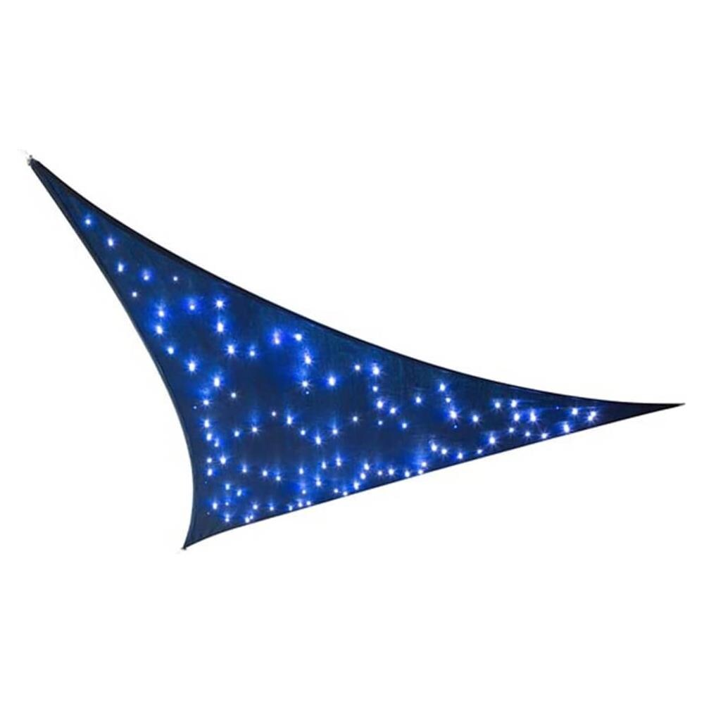 Vela Parasole Con Led Cielo Stellato Triangolare 3,6m Blu Scuro - Foto 2
