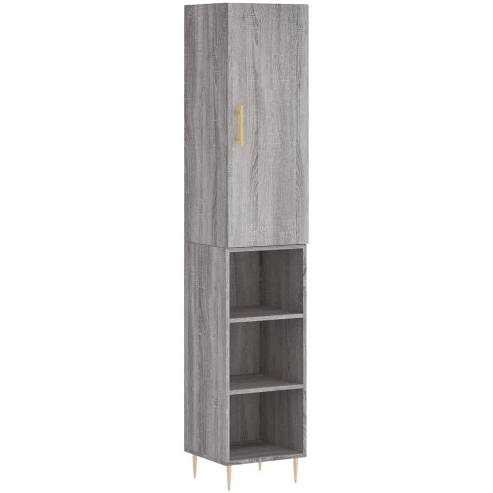 Credenza Grigio Sonoma 34,5x34x180 Cm In Legno Multistrato - Foto 2