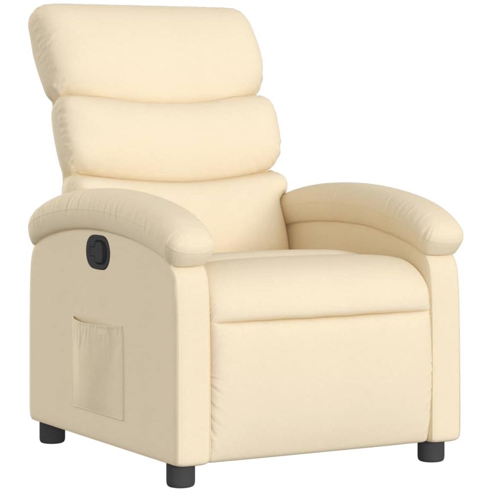 Poltrona Reclinabile In Tessuto Crema - Foto 2