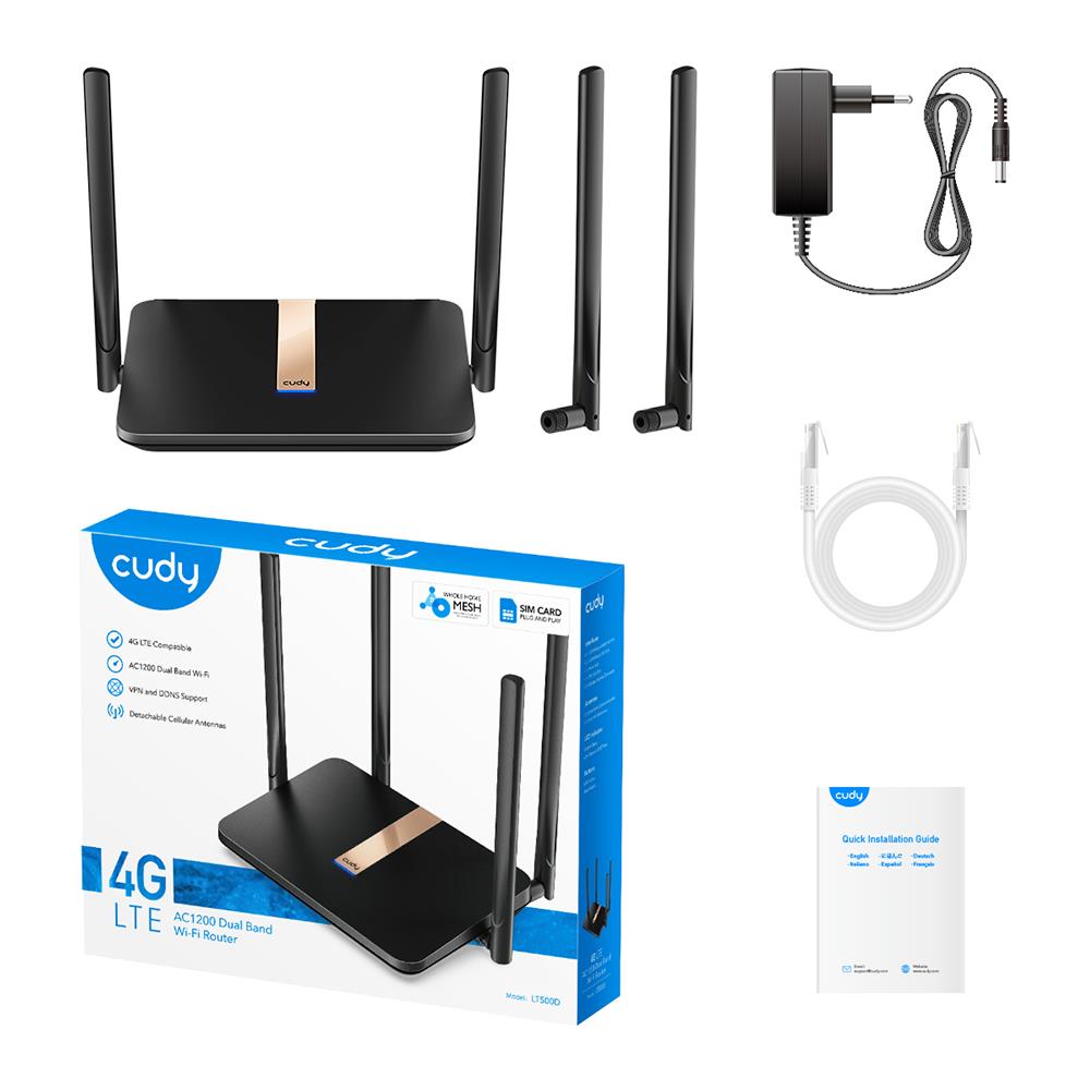 LT500D router wireless Fast Ethernet Dual-band (2.4 GHz / 5 GHz) 4G Nero - Foto 4