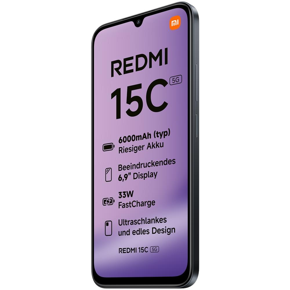Redmi 15C 5G 128GB 4GB Ram Display 6.9” Main Camera 50MP f / 1.8 Dual nanoSim USB Type-C Dimensity 6300 6000mAh Minight Black - Foto 6