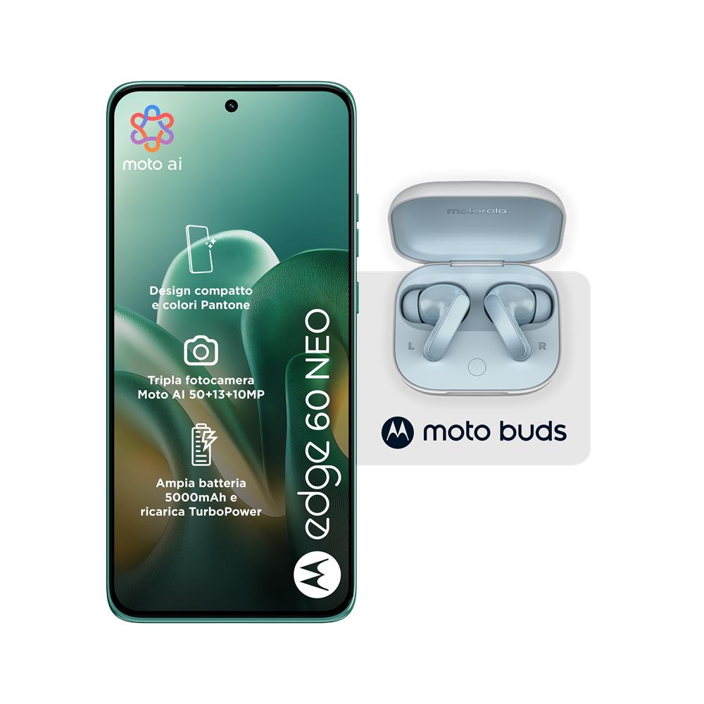 Pack Edge 60 Neo 5G 256GB 8GB Ram Display 6.36" pOLED Main Camera 50MP (f / 1,8) OIS DualSim (nano SIM+ eSIM) USB Type-C Android 15 Dimensity 7400 5200mAh Pantone Frostbite + Moto Buds - Foto 9