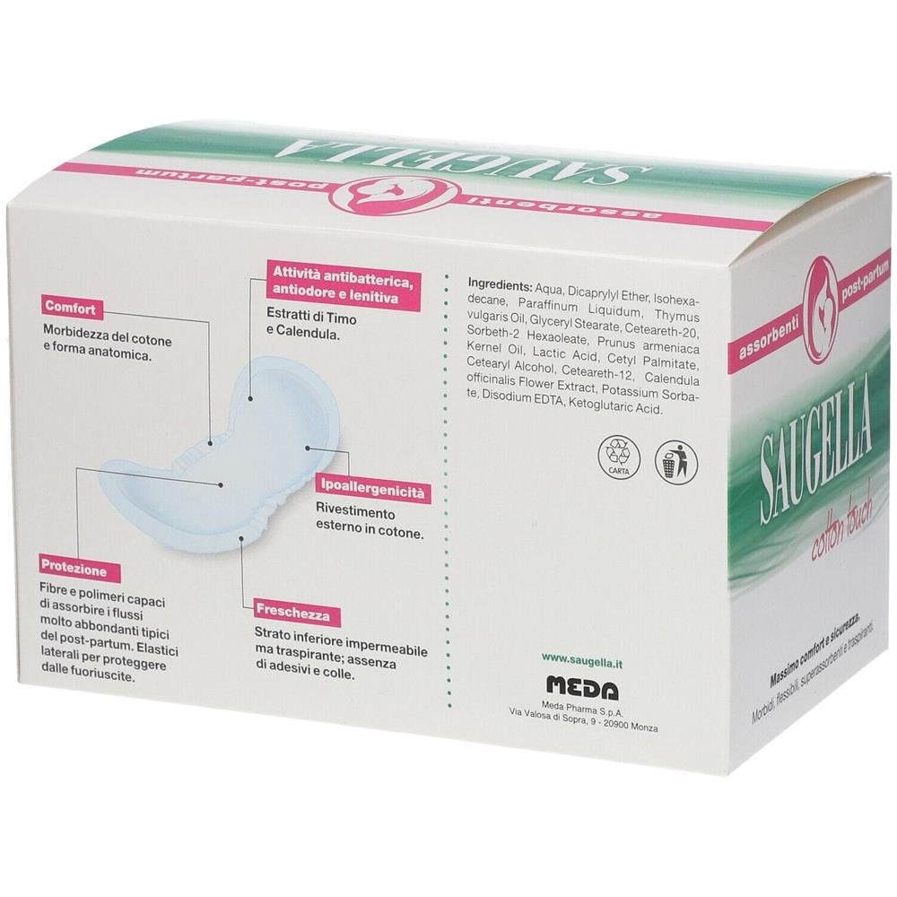 Saugella Cotton Touch Assorbenti Postpartum 10 Pezzi - Foto 1