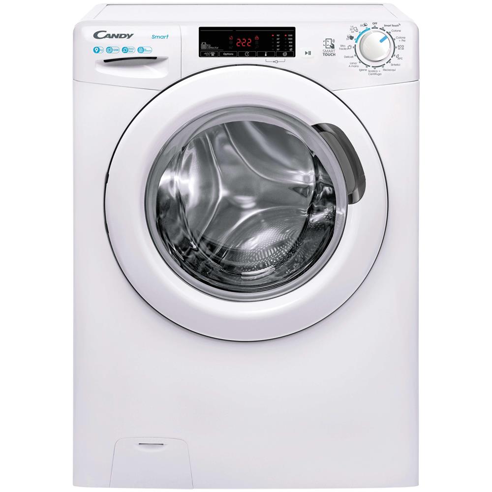 Smart, Lavatrice Carica Frontale 9 KG, Classe B, 1200 giri, Vapore, Wi-Fi, CSS 129TW4-11, Bianco - Foto 1
