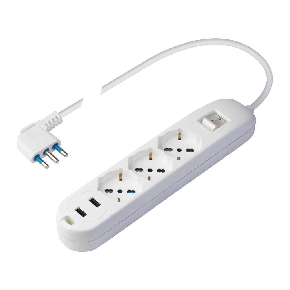PP2526 prolunghe e multiple 1,5 m 3 presa (e) AC Interno Bianco - Foto 1