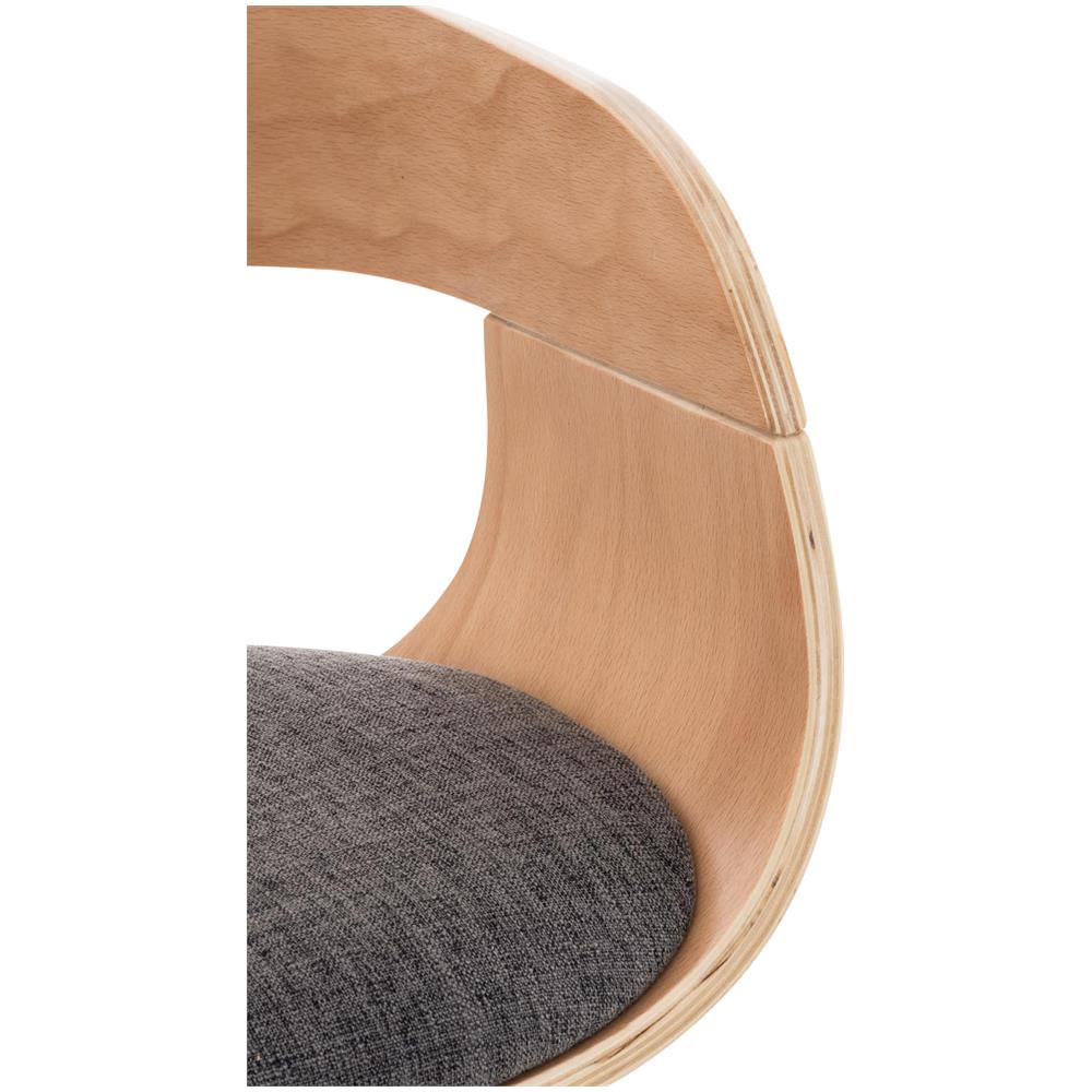 Sgabello rétro Kingston con Braccioli - Sgabello Bar Girevole 360° in Tessuto e Legno I Sgabello Alto Bancone Regolabile 63 - 77 cm Natura / Grigio Chiaro - Foto 5