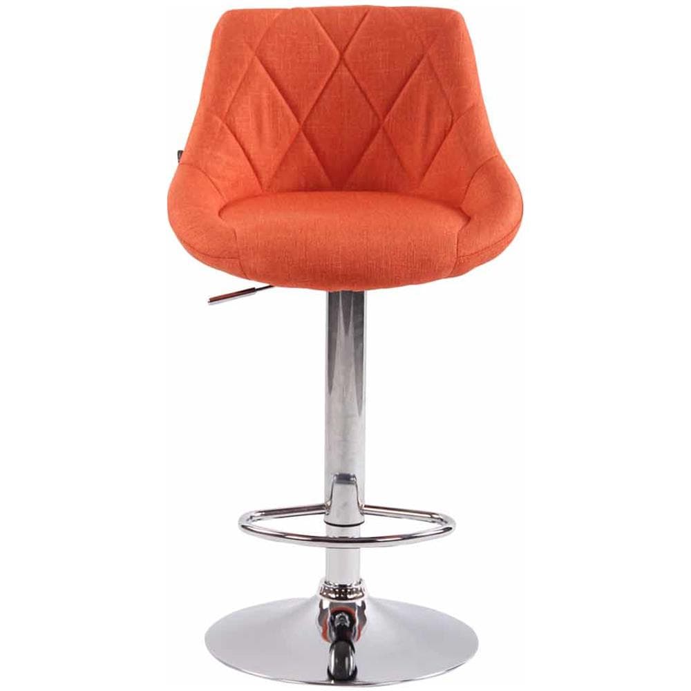 2X Sgabelli Design Lazio in Tessuto - Sedie Cucina Girevoli e Regolabili (83-104 cm) con Poggiapiedi I Sgabelli Bar Imbottiti (2 Pezzi) Arancione - Foto 2