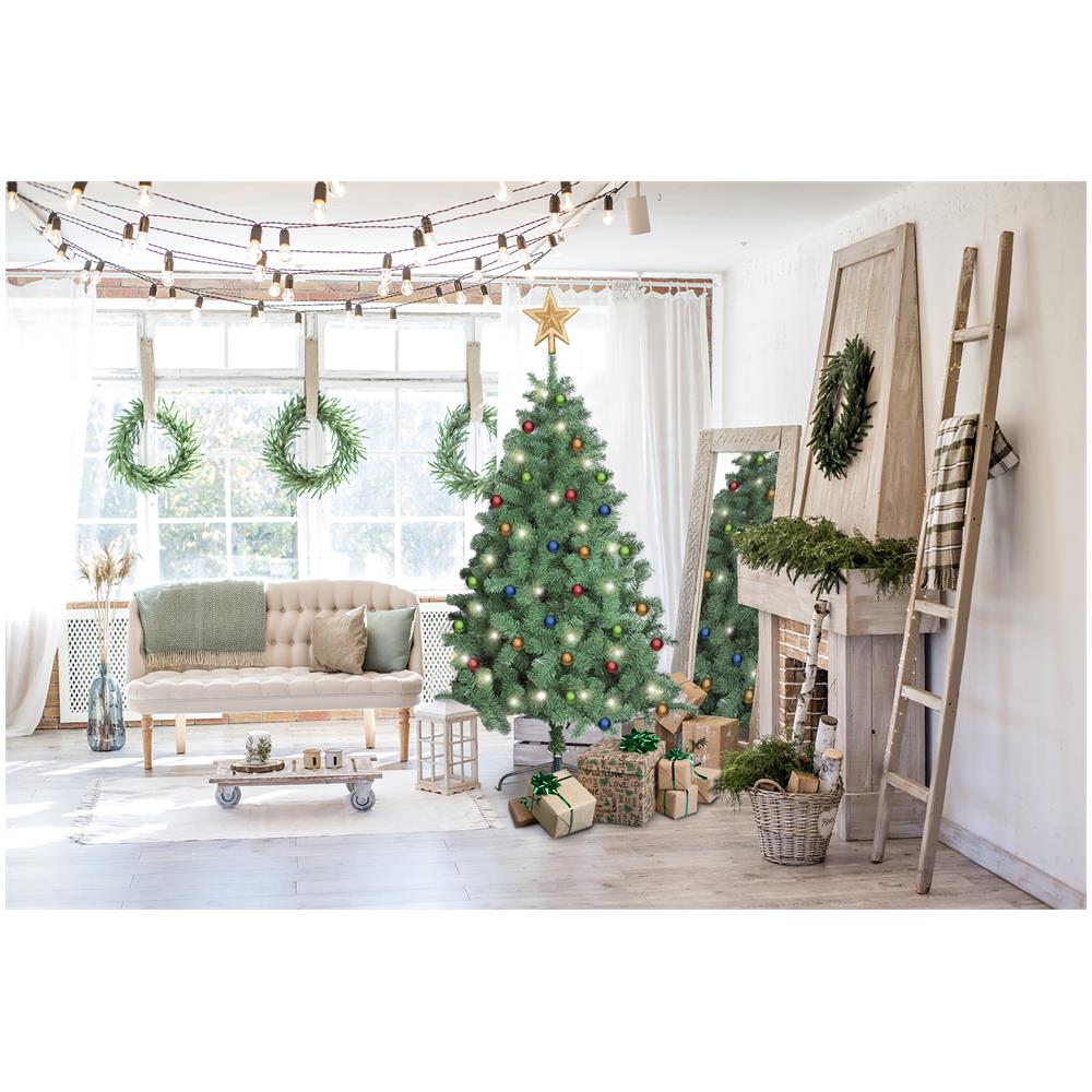 Albero Di Natale 180 Cm Oslo, Pino Artificiale, Albero Effetto Reale, Alberello Natalizio Extra Folto, 101x101 H180 Cm, Verde - Foto 2