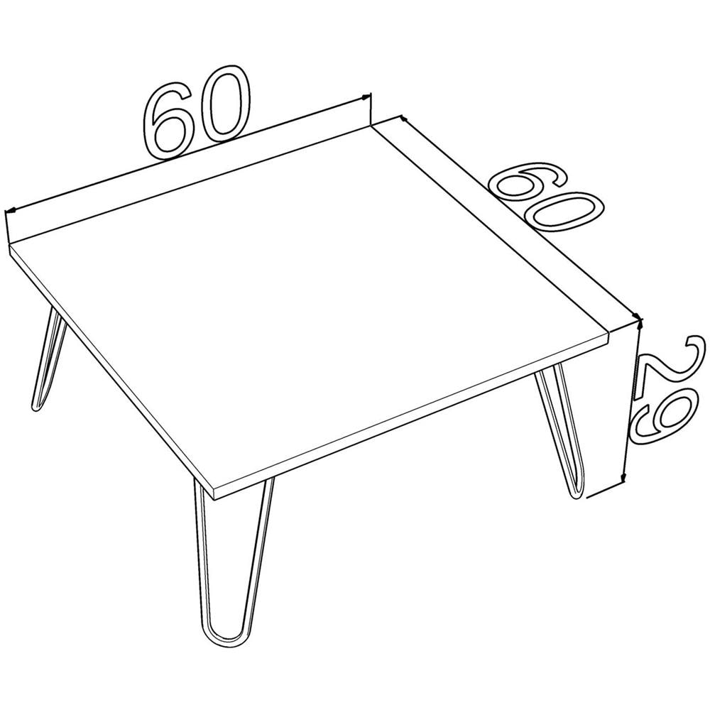 Tavolino Per Colazione Letto Rovere Nero Cm 60x60x29 H - Foto 1