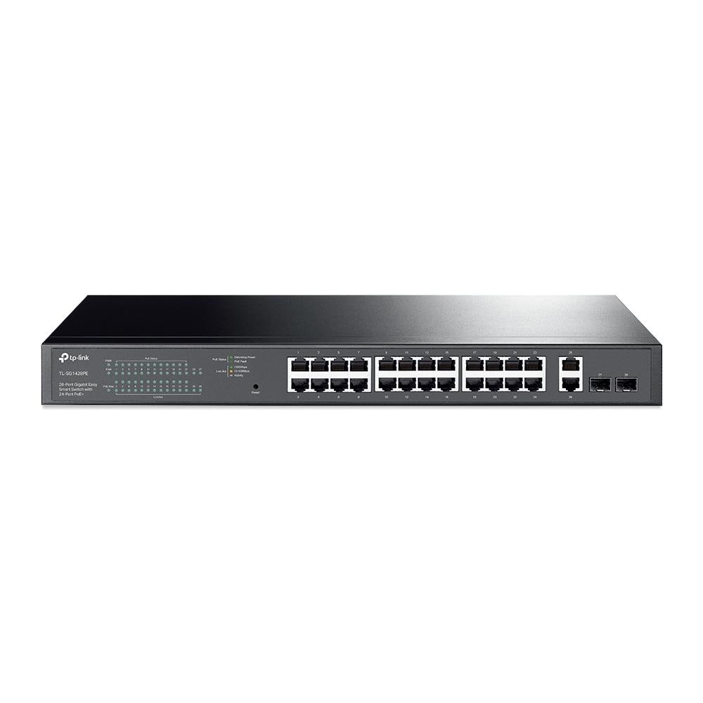 TL-SG1428PE switch di rete Gestito L2 Gigabit Ethernet (10/100/1000) Supporto Power over Ethernet (PoE) 1U Nero - Foto 1