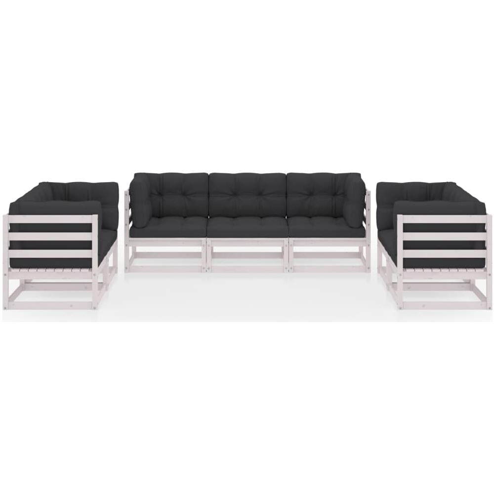 Set Divani da Giardino 7 pz con Cuscini Legno Massello di Pino - Foto 4