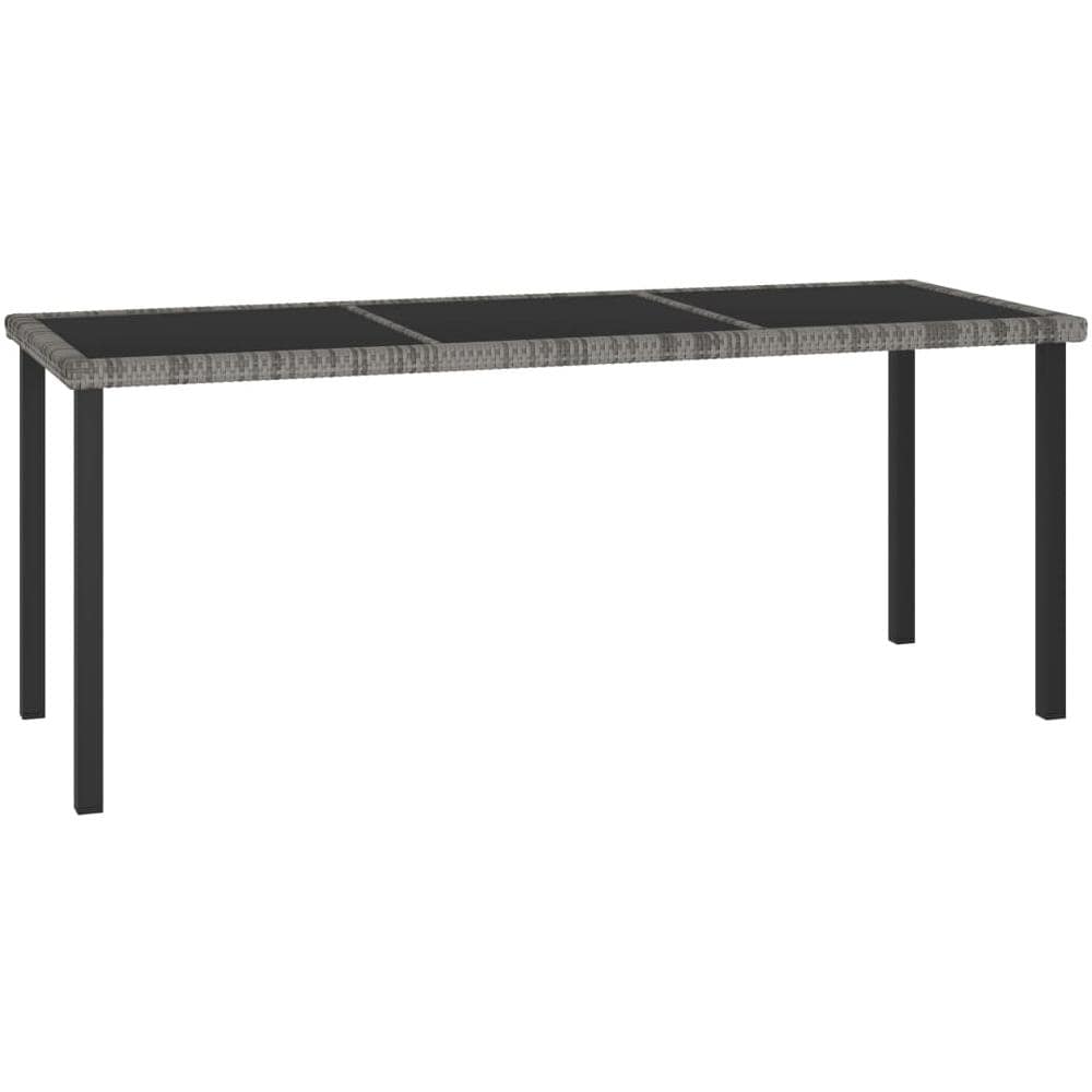 Set da Pranzo da Giardino 7 pz in Polyrattan Grigio - Foto 2