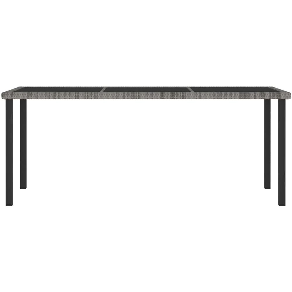 Set da Pranzo da Giardino 7 pz in Polyrattan Grigio - Foto 3