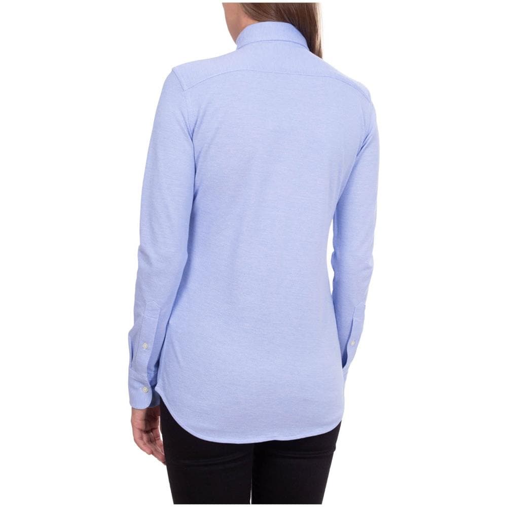 Camicia Donna In Oxford Piqué Azzurro - Foto 4