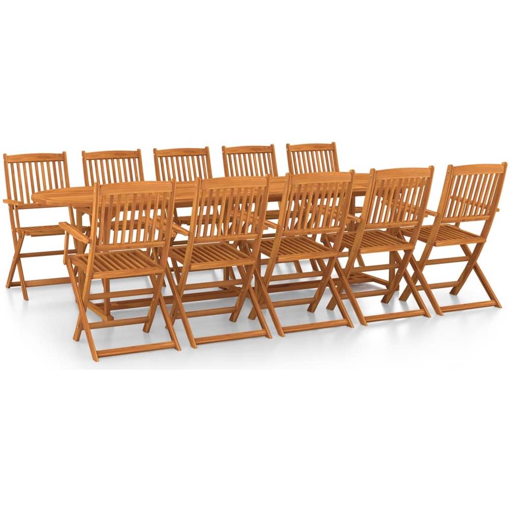 Set da Pranzo da Giardino 11 pz 280x90x75 cm Massello di Acacia - Foto 2