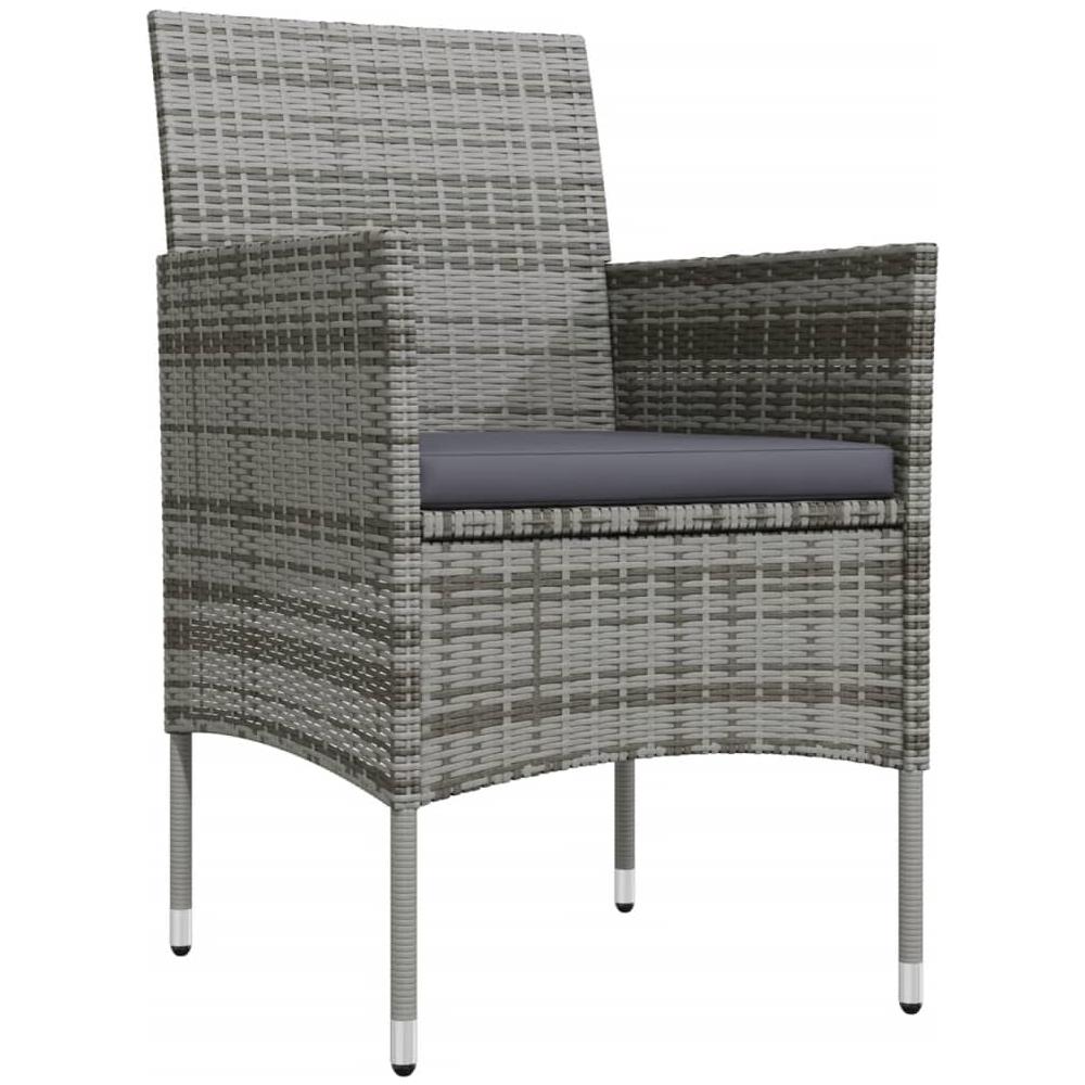 Set Da Pranzo Per Giardino 3 Pz Con Cuscini Grigio E Nero - Foto 3