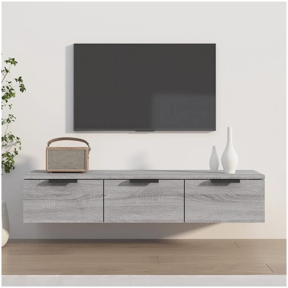 Armadietto A Muro Grigio Sonoma 102x30x20 Cm Legno Multistrato - Foto 1