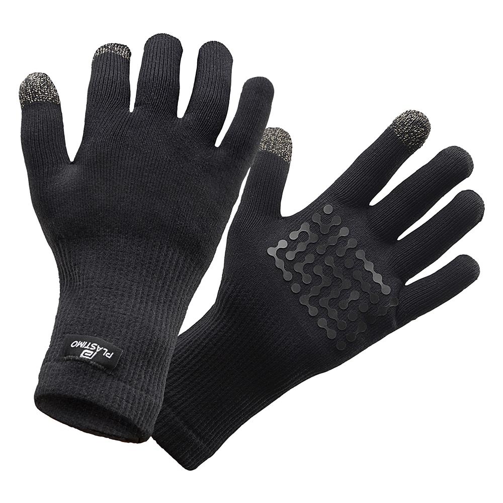 Guanti Impermeabili Con La Punta Del Dito Indice Ricoperta In Gomma Per Poter Usare Qualsiasi Tipo Di Touch-screen, Palmo Della Mano Antiscivolo, Esterno In Nylon Ed Elastene E Interno In Calda Lana Merino. - Foto 1