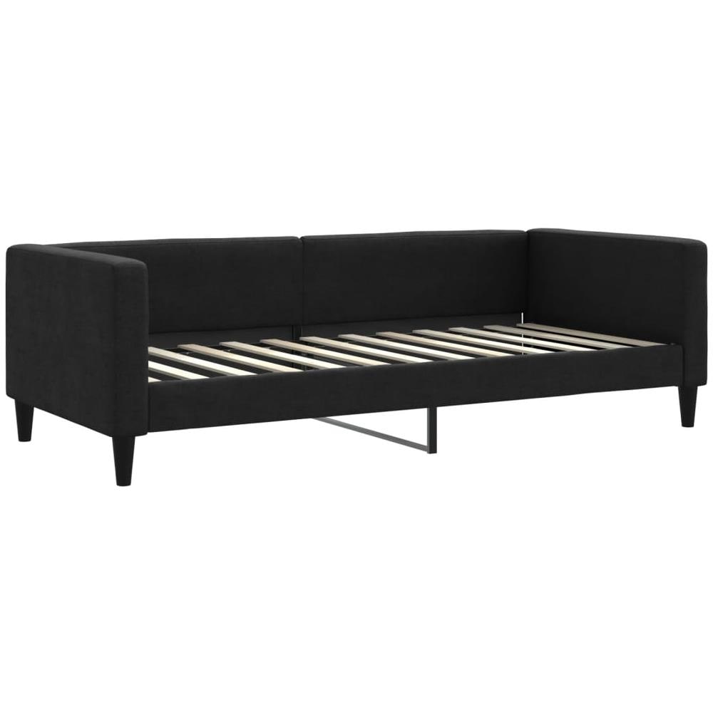 Letto Da Giorno Nero 90x200 Cm In Tessuto - Foto 1