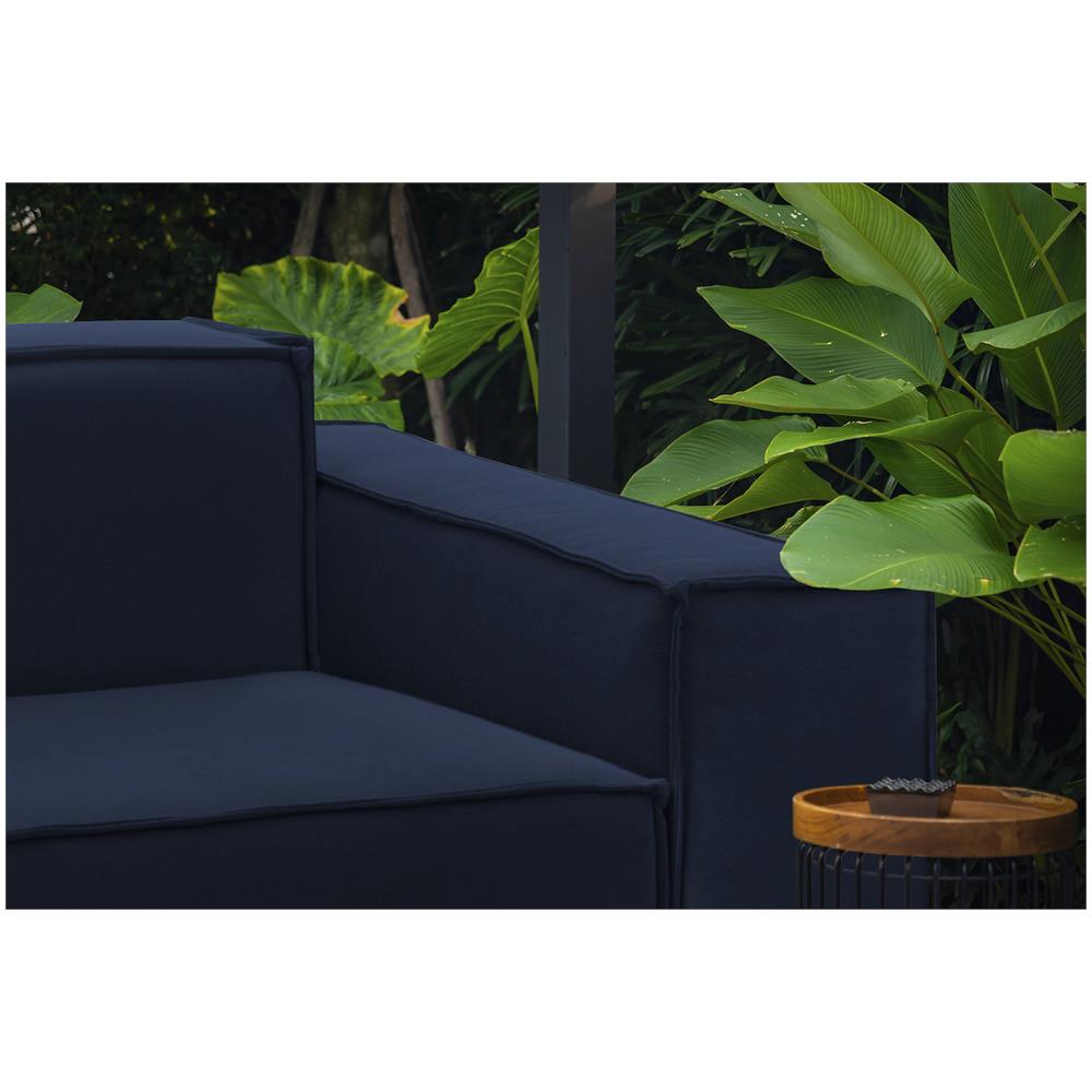 Poltrona Cristiana, Poltrona Da Salotto, 100% Made In Italy, Poltroncina Relax In Tessuto Imbottito, Cm 160x95h70, Blu - Foto 4