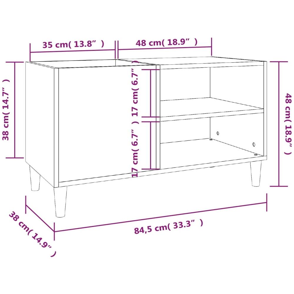 Mobile Porta Dischi Rovere Fumo 84,5x38x48 Cm Legno Multistrato - Foto 7