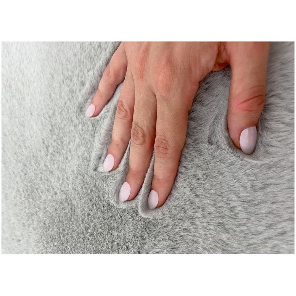 Tappeto Peloso In Pelliccia Ecologica Sagomato Modello Orsetto Varie Forme 130x150cm Perla - Foto 2