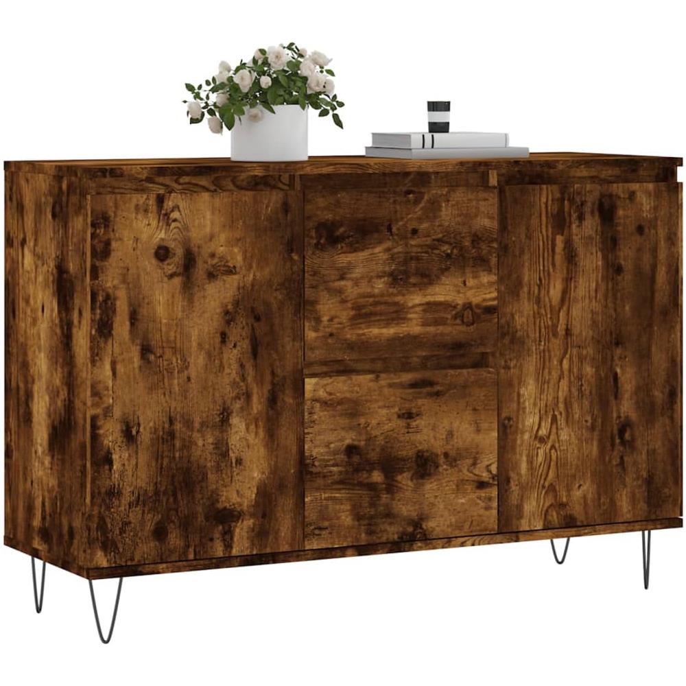 Credenza Rovere Fumo 104x35x70 Cm In Legno Multistrato - Foto 3