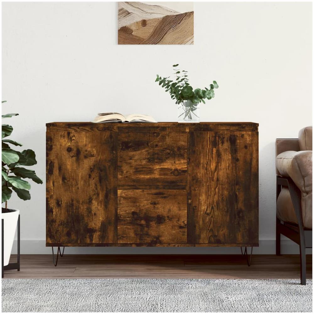 Credenza Rovere Fumo 104x35x70 Cm In Legno Multistrato - Foto 1