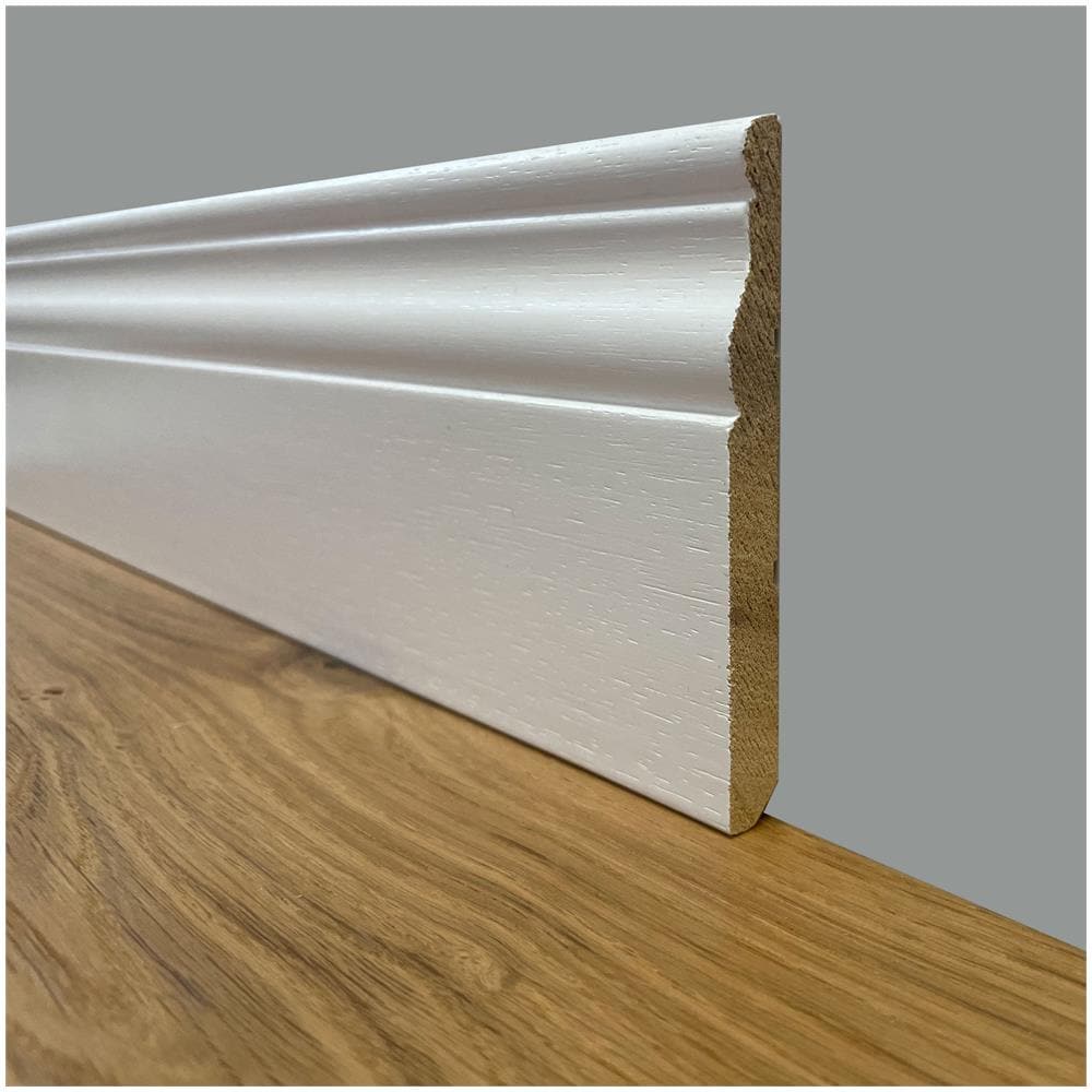 Battiscopa Slim Laccato Bianco In Legno Massello Ducale 100x10 (prezzo Al Ml) - Foto 1