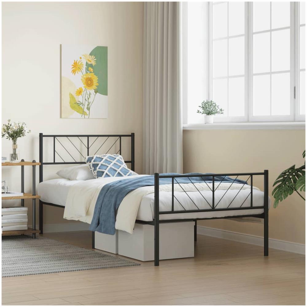 Zinus 36 cm Florence, 160 x 190 cm, struttura letto a piattaforma in metallo, con testiera e pediera a fusi, supporto inoghe d'acciaio, base per materasso, facile montaggio, Bianco