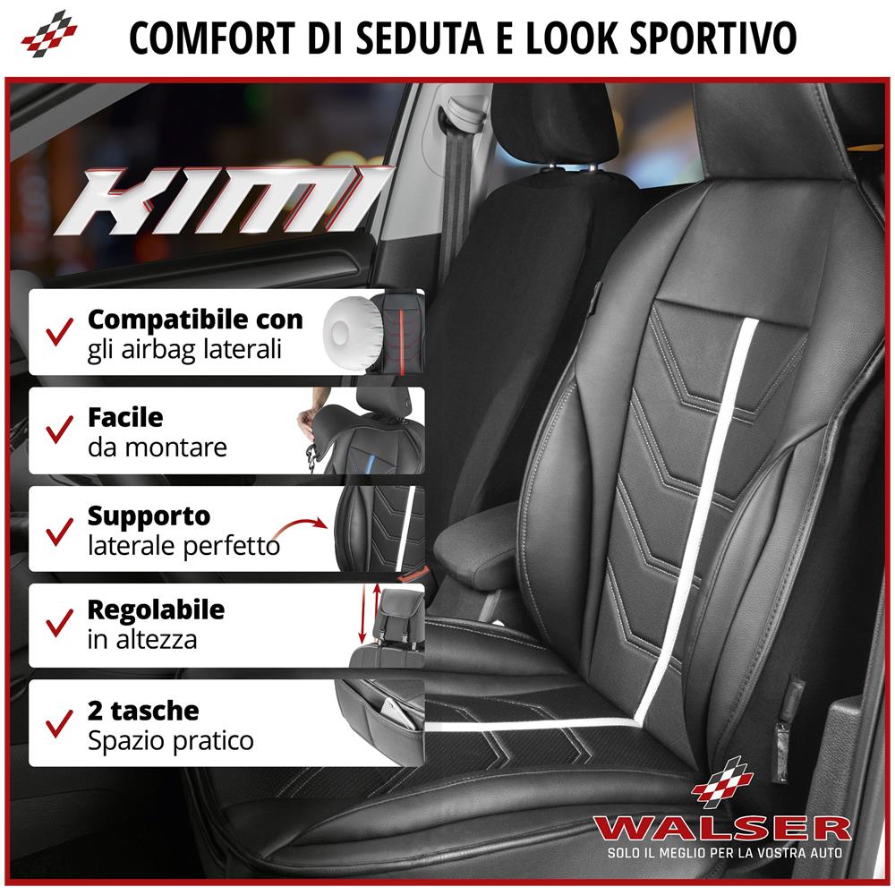 Coprisedili Auto Kimi Nero /bianco - Foto 2