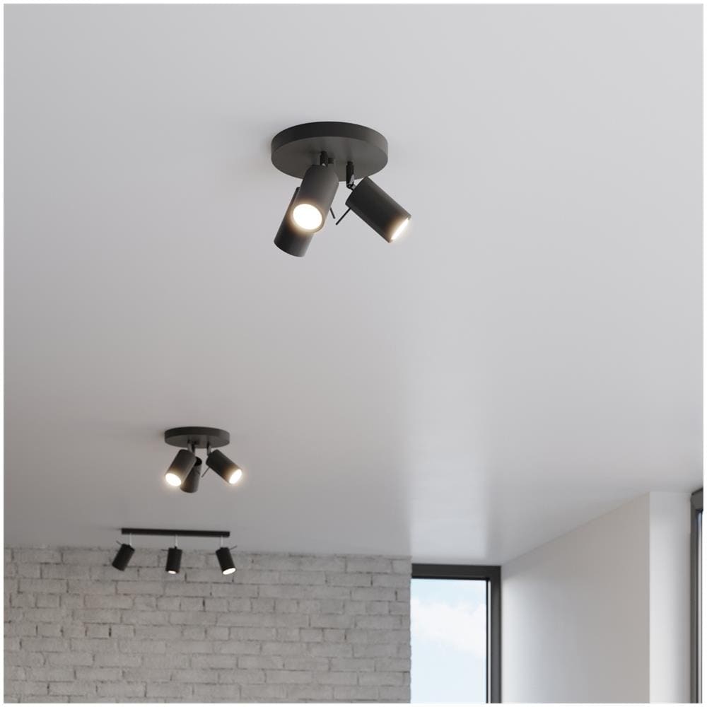 Lampada A Soffitto Ring 3p Nero Sl. 1016 - Moderno Lampade Da Soffitto Nero 18x20x20 Cm - Foto 1