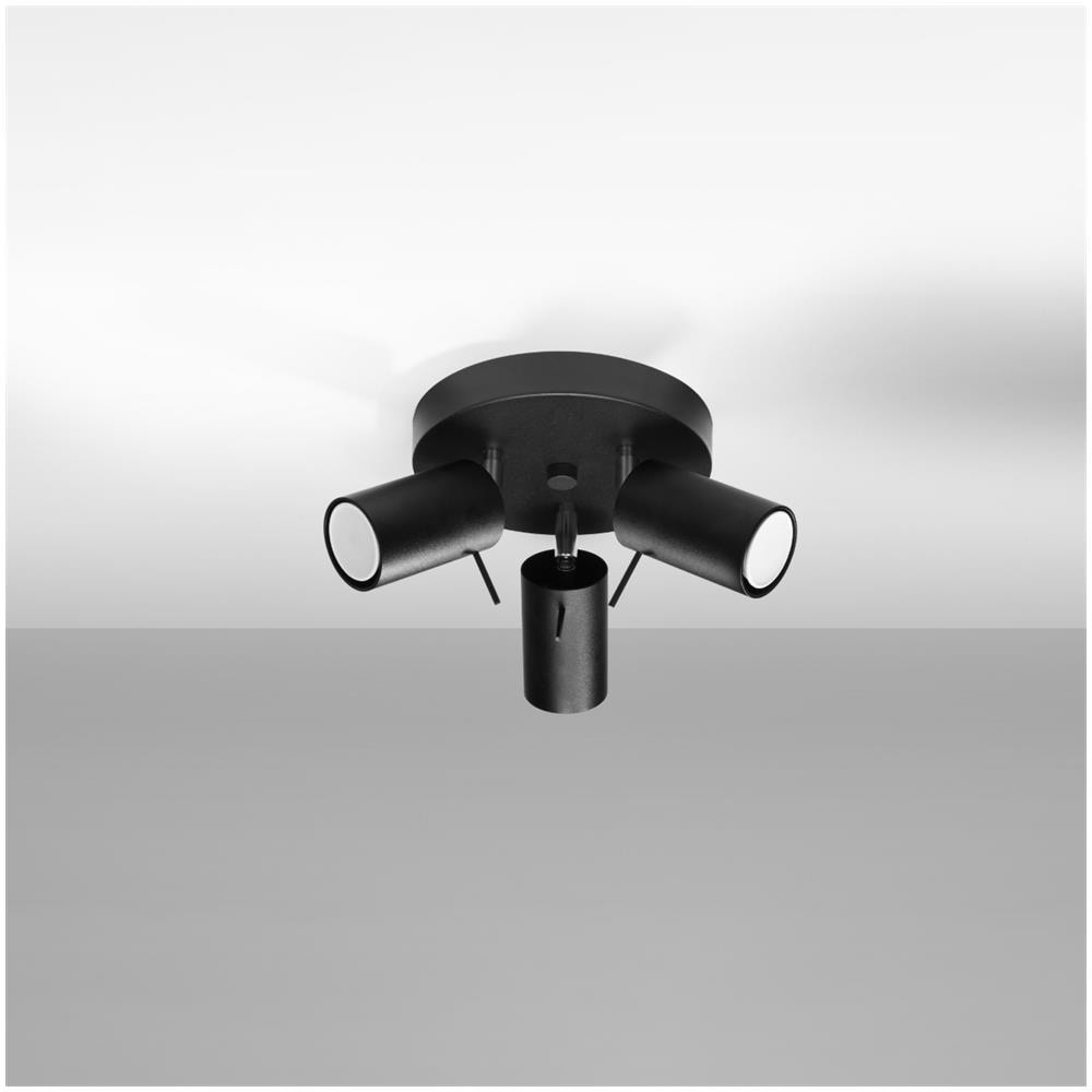 Lampada A Soffitto Ring 3p Nero Sl. 1016 - Moderno Lampade Da Soffitto Nero 18x20x20 Cm - Foto 2