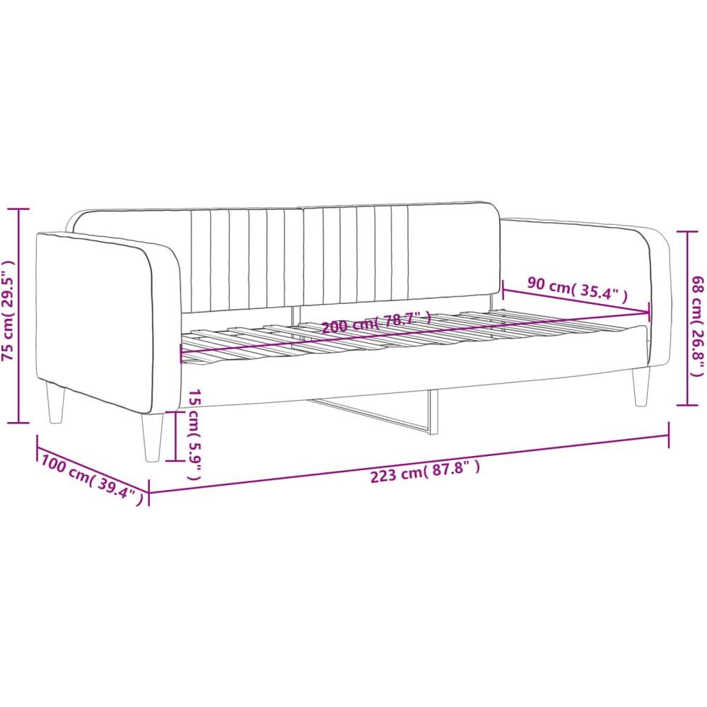 Letto Da Giorno Giallo 90x200 Cm In Velluto - Foto 7
