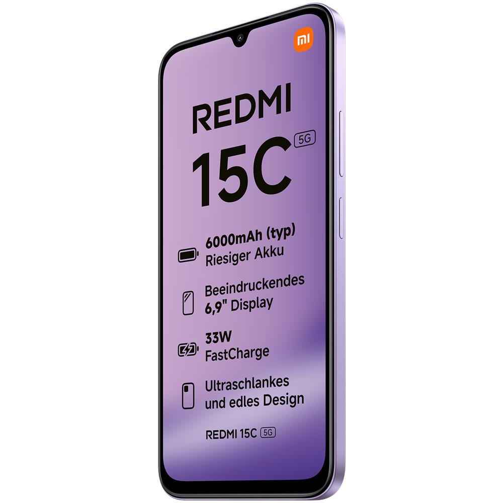 Redmi 15C 5G 128GB 4GB Ram Display 6.9” Main Camera 50MP f / 1.8 Dual nanoSim USB Type-C Dimensity 6300 6000mAh Dusk Purple - Foto 6