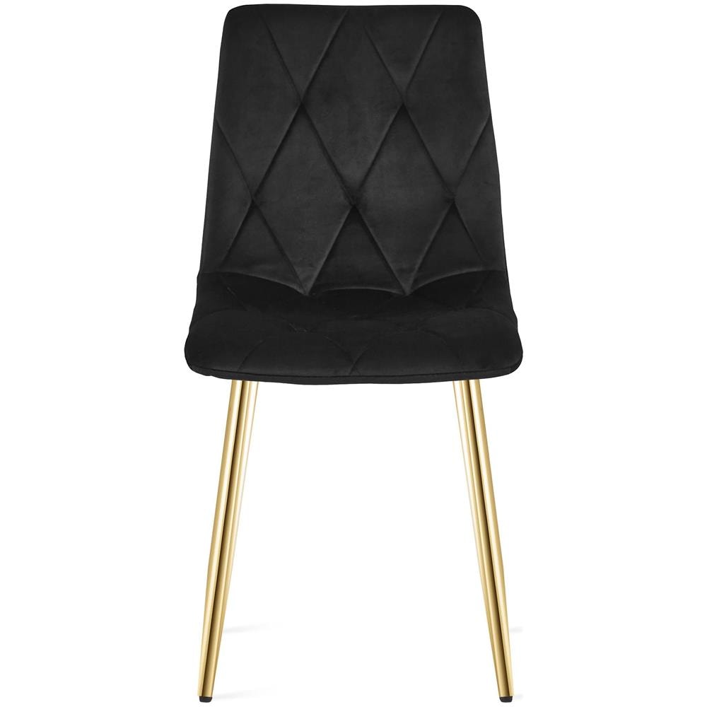 Sedia TYRA - Elegante design rivestito in velluto nero con gambe dorate - Foto 2