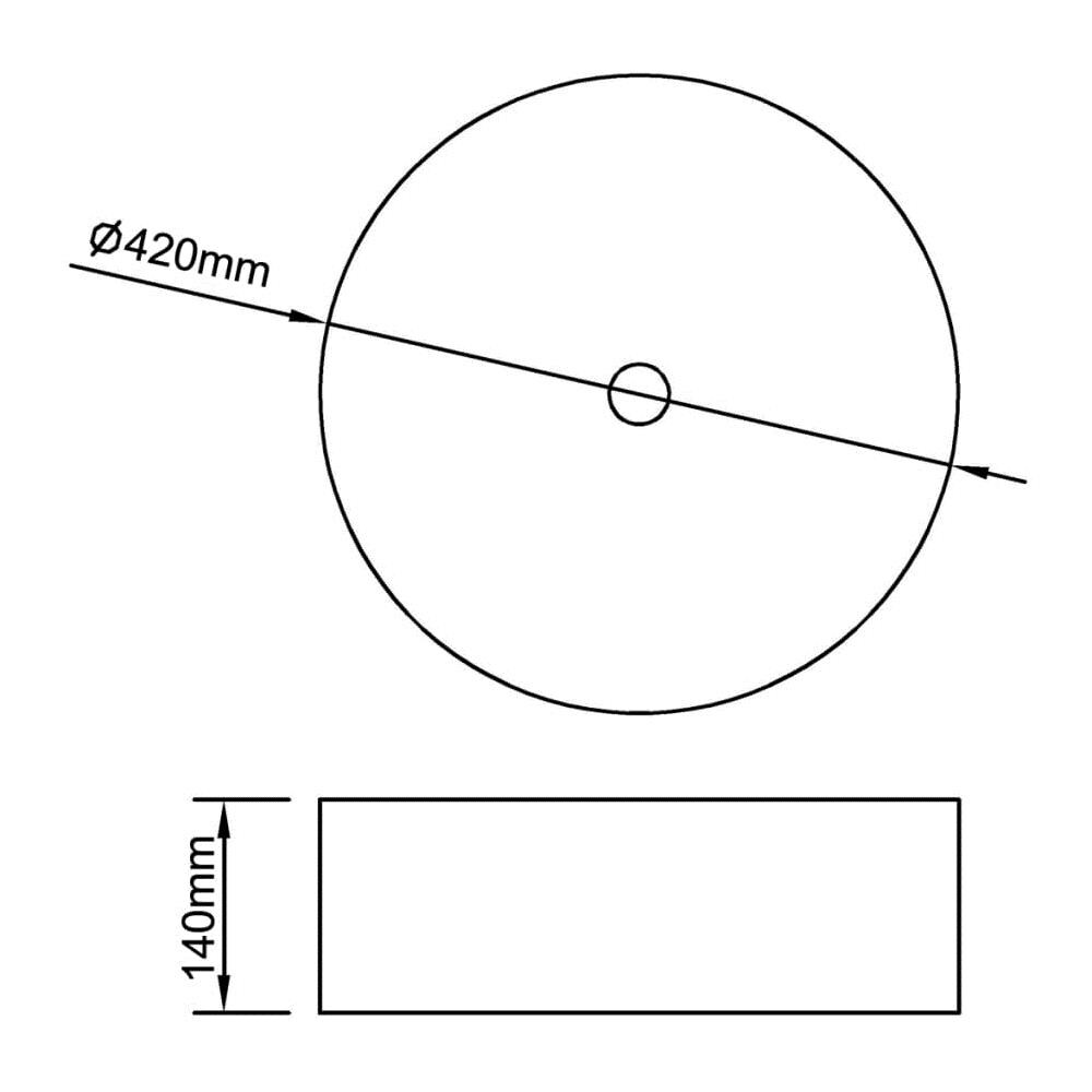 Lavandino Da Bagno In Ceramica Nera Rotondo - Foto 2