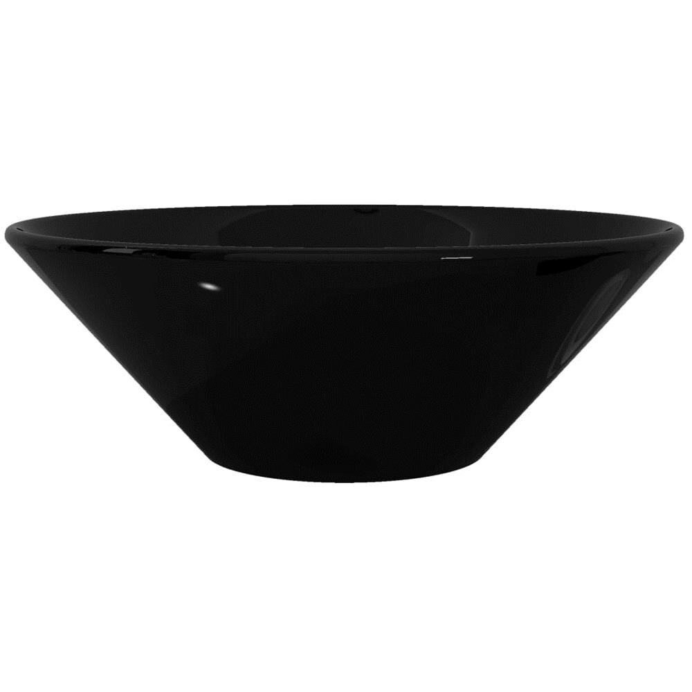 Lavandino Da Bagno In Ceramica Nera Rotondo - Foto 6